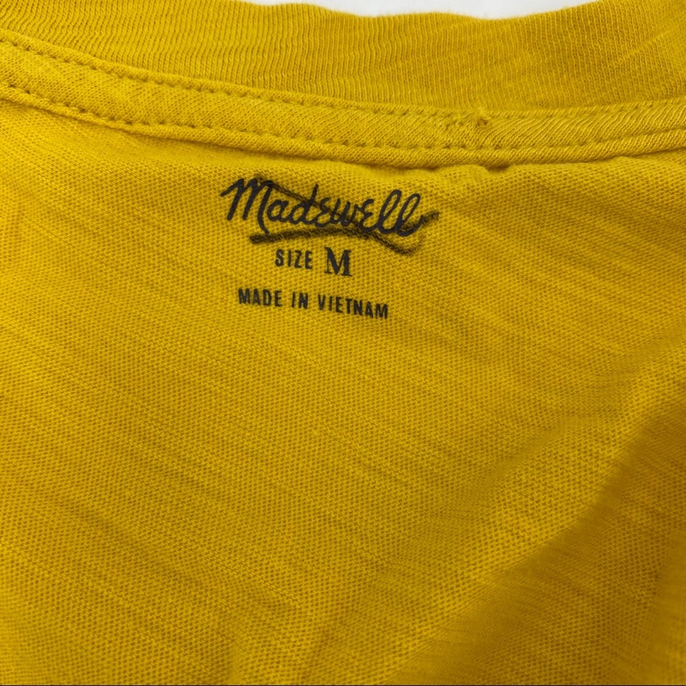 Madewell whisper cotton V neck t mustard yellow M - Picture 7 of 7